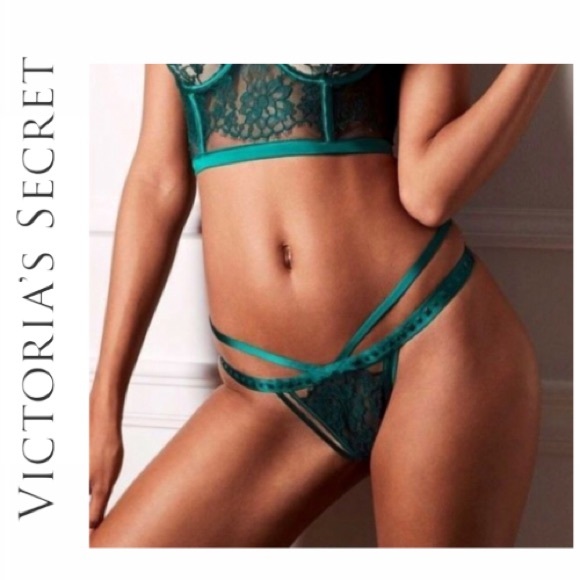 Victoria's Secret Other - Victoria's Secret Strappy Cage Emerald Thong Panty